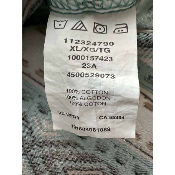 Vintage Wrangler Mens XL Western Checotah Long Sleeve Shirt Pearl Snap Turquoise - Picture 7 of 13